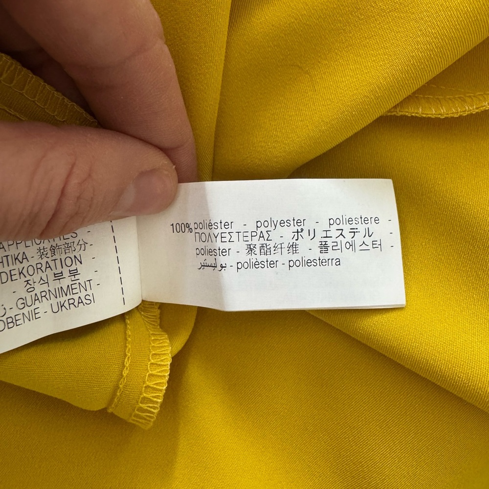 Zara Yellow Slip Dress with Cream Lace Trim - Picture 6 of 6